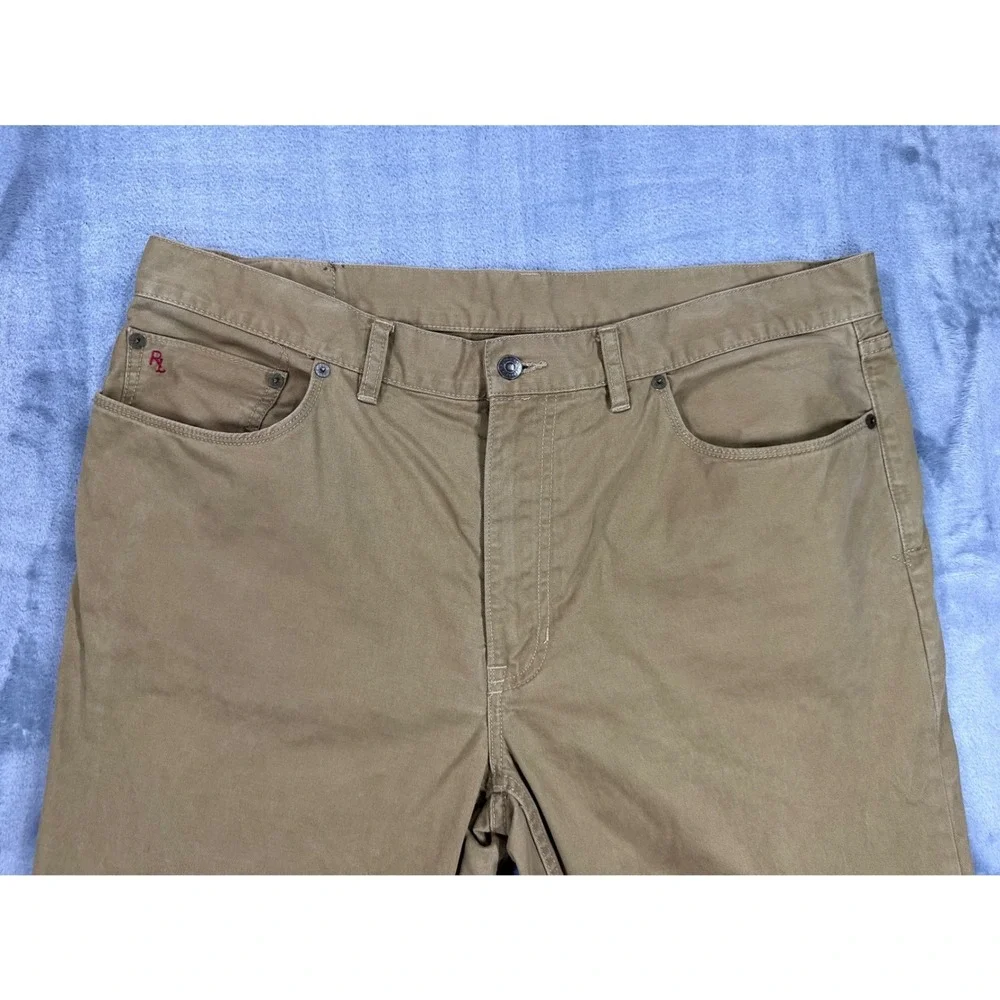 Polo Ralph Lauren Mens Authentic Dungarees Khaki Tan Twill Pants 40x30 Straight